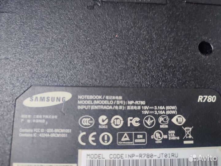 Ноутбук Samsung r780 на разбор