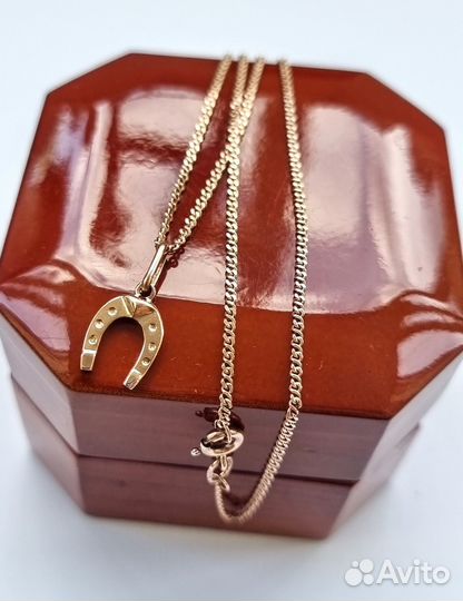 Золотая цепочка с подковой СССР на счатье