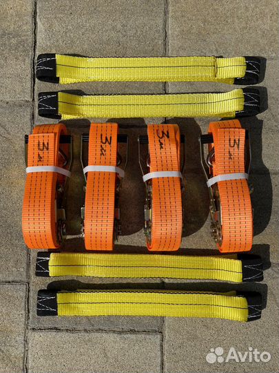 Ремни стяжные и косточки для эвакуаторов