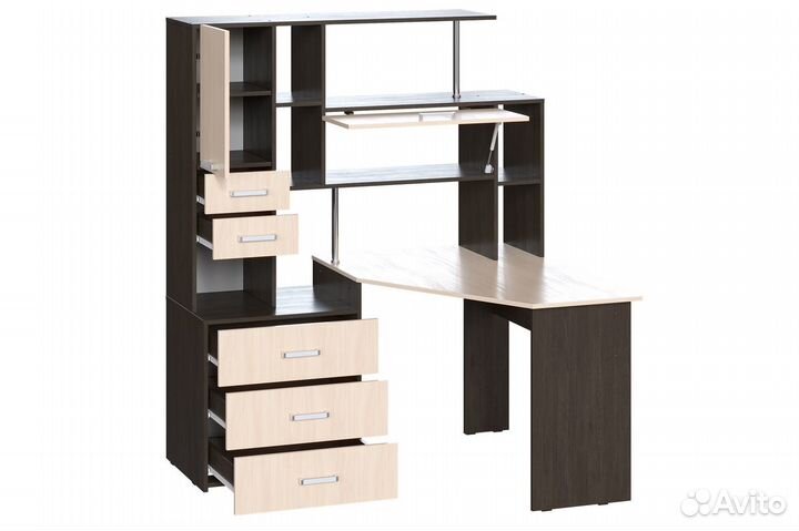 Компьютерный стол угловой с надстройкой