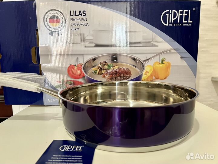 Сковорода Gipfel 28 см новая нержавеющая сталь