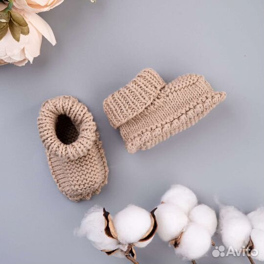 Пинетки для новорожденных малышей на выписку