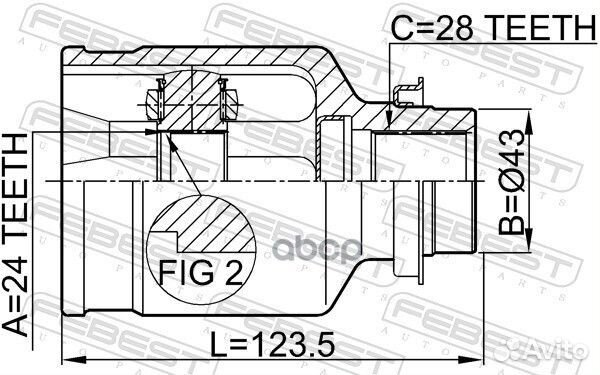 ШРУС внутр правый ford transit TT9 2006-2014, M