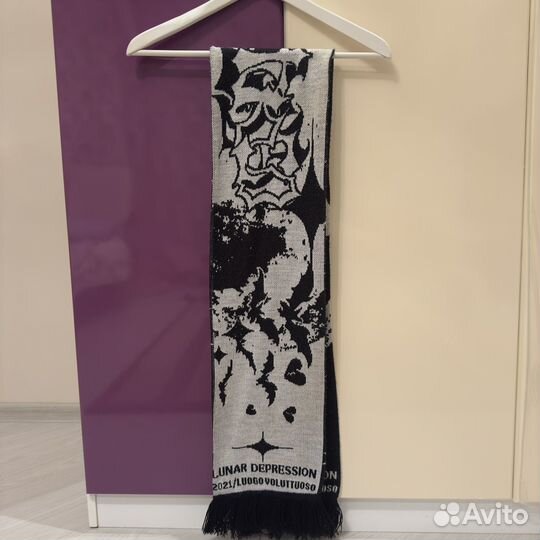 Шарф черно белый lunar depression 2021