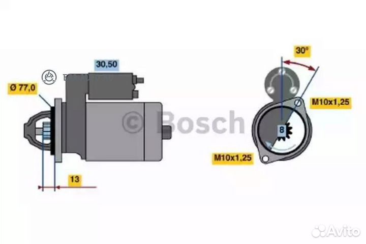 Bosch 0986020411 Стартер 12V 1.4KW