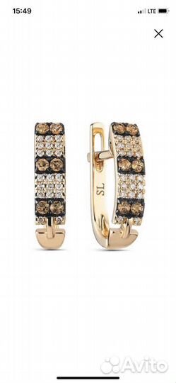 Золотые серьги и кольцо с гранатами и бриллиантами