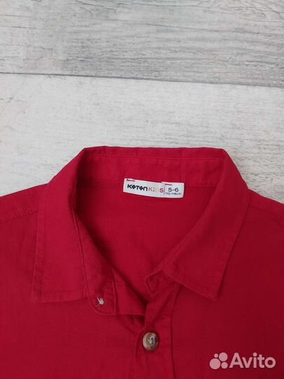 Рубашка красная для мальчика 110-116
