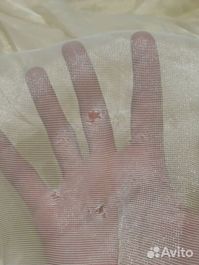 Тюль на шторной ленте с утяжелителем