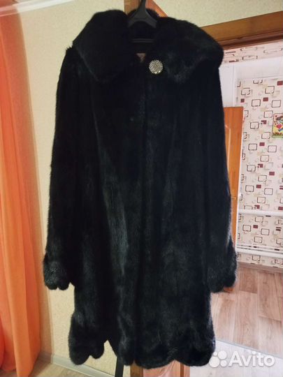 Шуба норковая с капюшоном