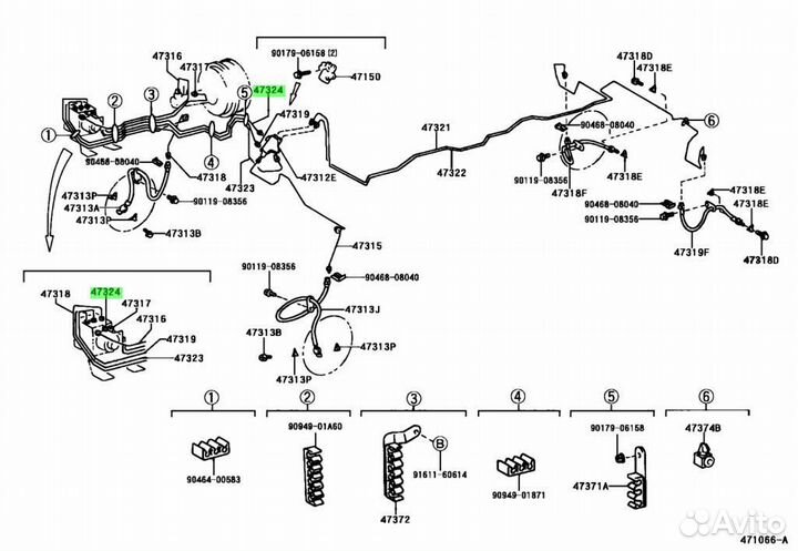 Трубка, задний тормоз, №4