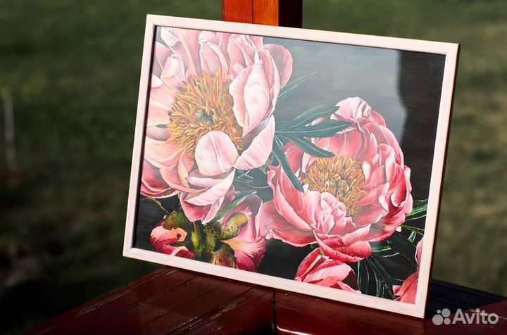 Картина цветы пионы