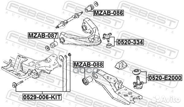 Сайленблок верхнего переднего рычага (mazda E20