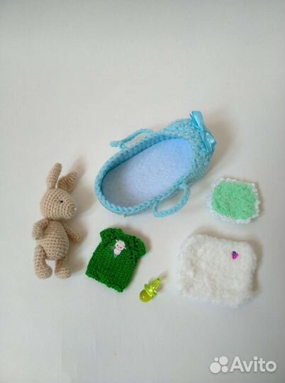 Зайчик в люльке, ручная работа, сувенир