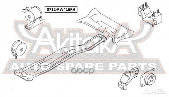 Подушка двигателя прав 0712RW416RH asva