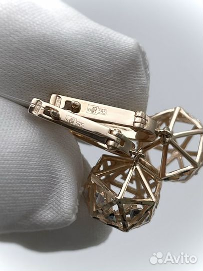 Золотые серьги 585 шары
