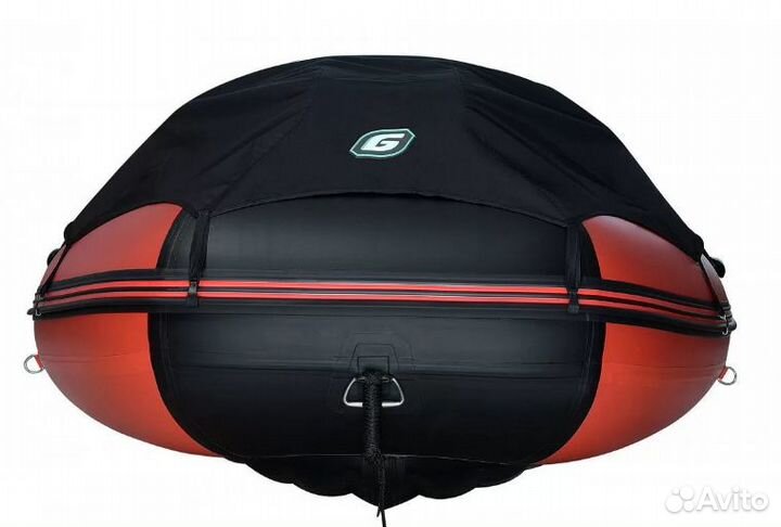 Надувная лодка gladiator E420PRO черная красная