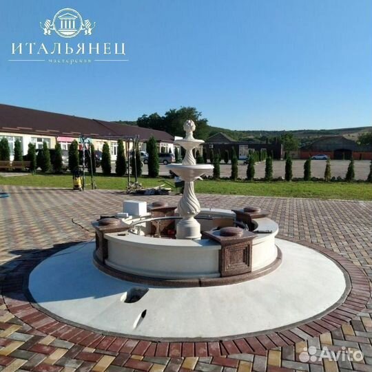 Фонтан садовый из мрамора