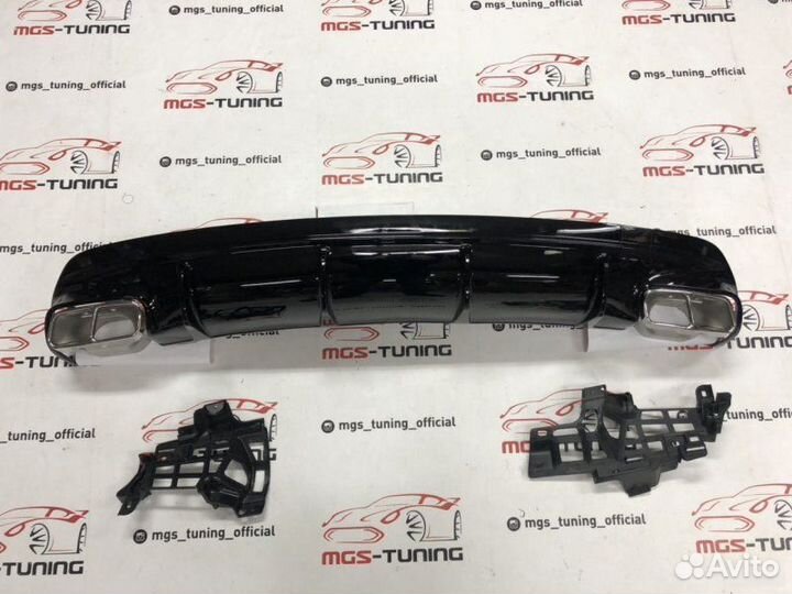 Диффузор с хром насадками Mercedes CLA 45 AMG 16+