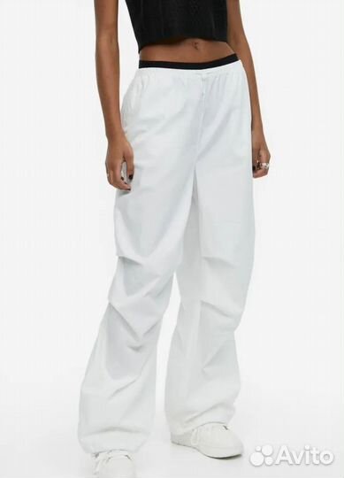 Штаны карго парашюты женские белые XS-S