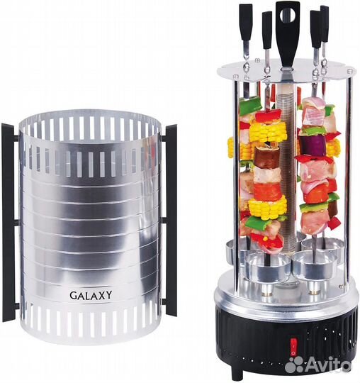 Электрошашлычница galaxy GL-2610 мощ 1000Вт