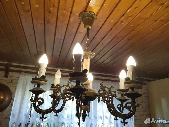 Люстры и бра старинные (бронза, оникс)