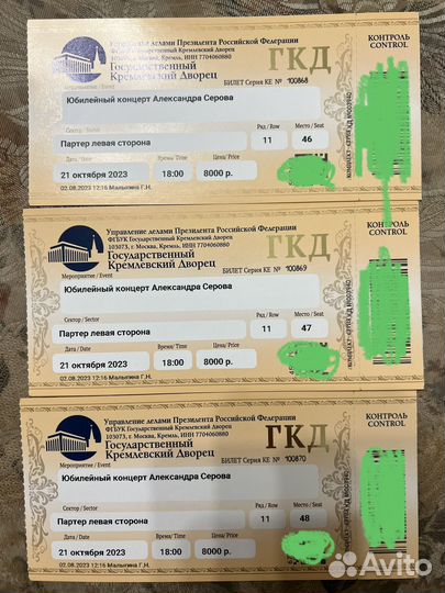 Партер. Кремль. Концерт Серова. 21октября