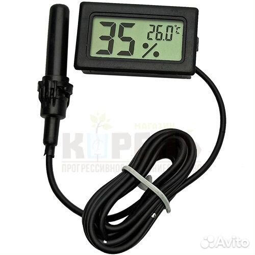 Мини термогигрометр ЖК с выносным датчиком