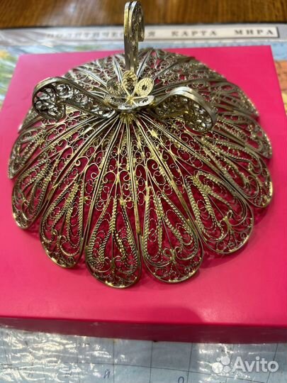 Конфетница, салфетница скань филигрань