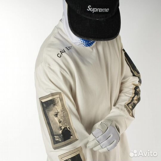 Лонгслив Cav Empt белый с глазами