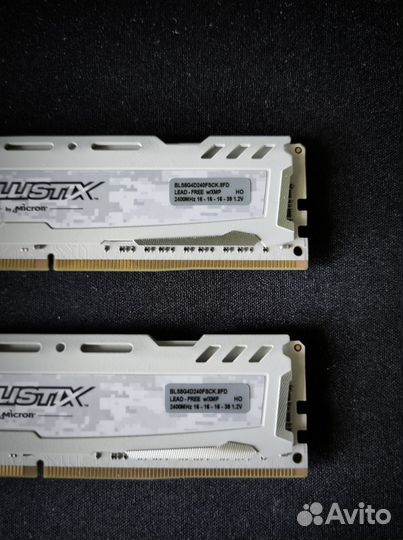 Оперативная память DDR4-2400 16(2х8) GB Crucial