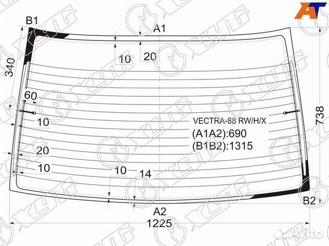 Стекло заднее Opel Vectra A