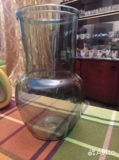 Крынка старинная стеклянная