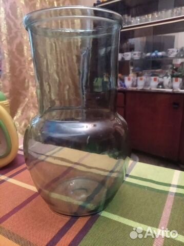 Крынка старинная стеклянная