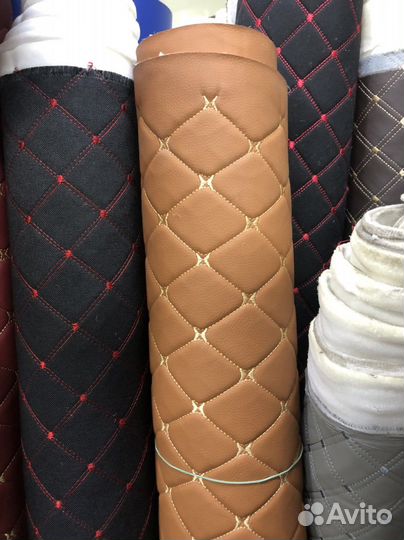 Ткань стежка, ромб, эко кожа