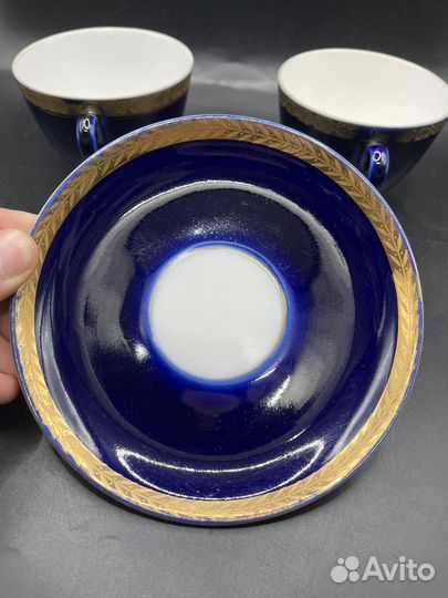 Посуда Кобальт СССР Чашки чайные Блюдца