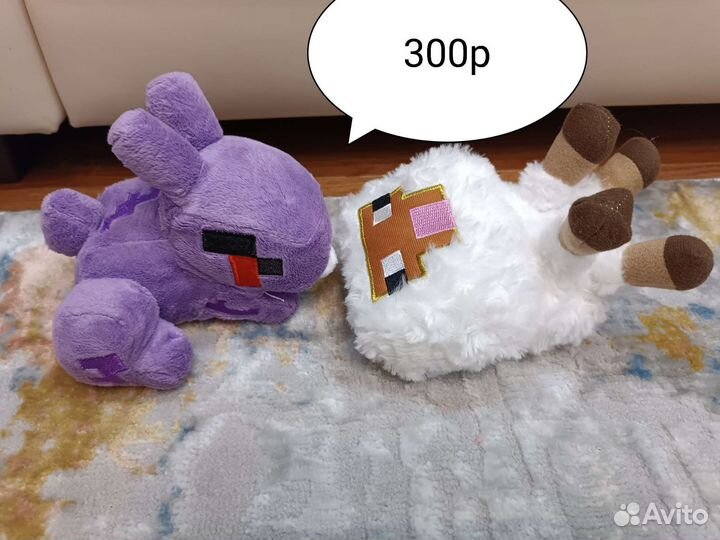 Мягкие игрушки, черепаха, единорог, Майнкрафт