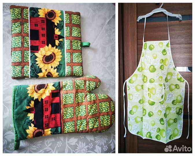 Прихватка и варежка для кухни. Передники кухонные