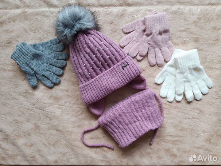 Шапка зимняя для девочки 50-52