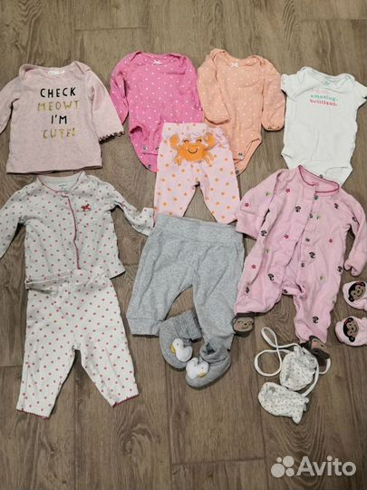 Одежда пакетом для новорожденной carters hm