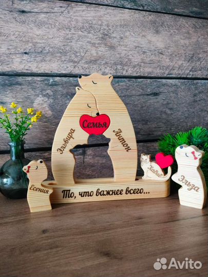 Именные мишки-оберег семьи