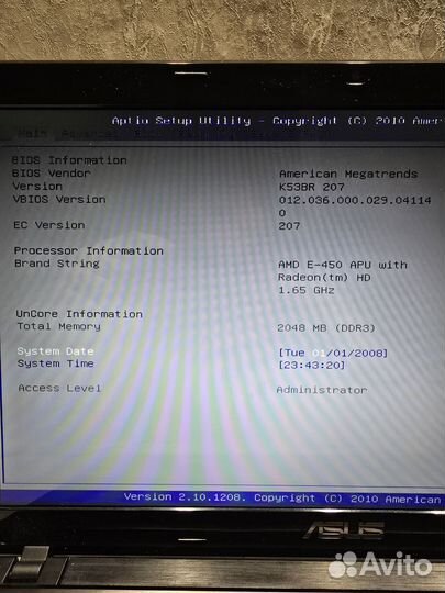 Ноутбук Asus x53b на запчасти