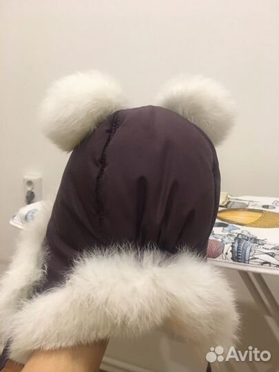 Шапка зимняя для девочки, фиона, 50, мех кролика