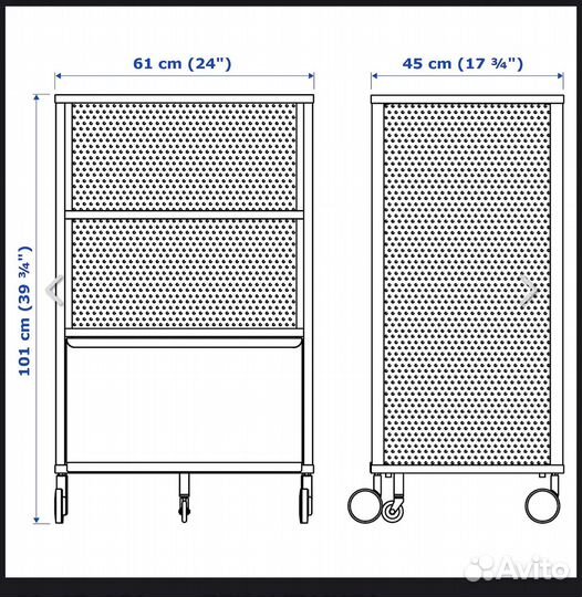 Офисный шкаф тумба Бекант IKEA bekant 61х45х101