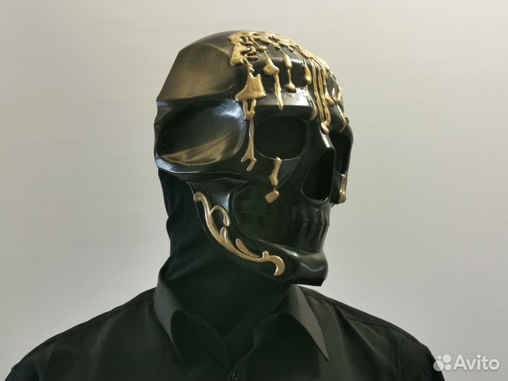 Маска блогера Мориарти, черная маска череп