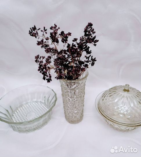Ваза, салатник, стекло СССР