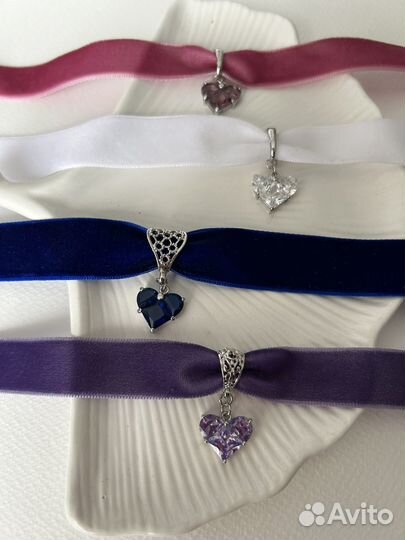 Бархатный чокер с сердцем