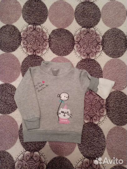 Теплые штаны и кофта для девочки размер 98-104