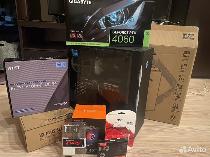 Игровой пк gigabyte RTX 4060 eagle OC/ i3 12100f