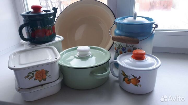 Эмалированная посуда новая СССР