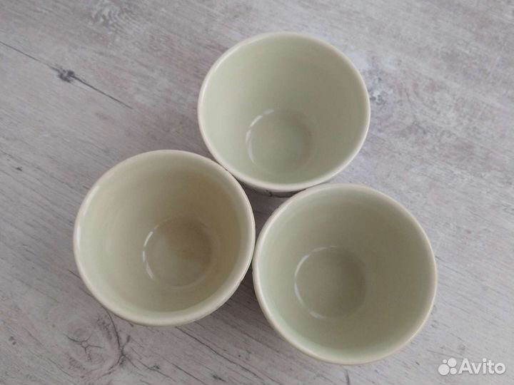 Чашки пиалы для чая 7,5*5 см, керамика, 3 шт